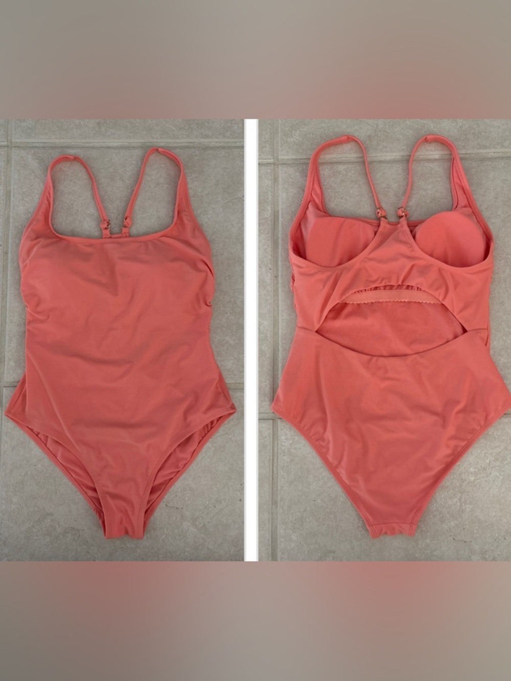NWOT Kona Sol Peach Racerback One Piece Swimsuit - Size Medium